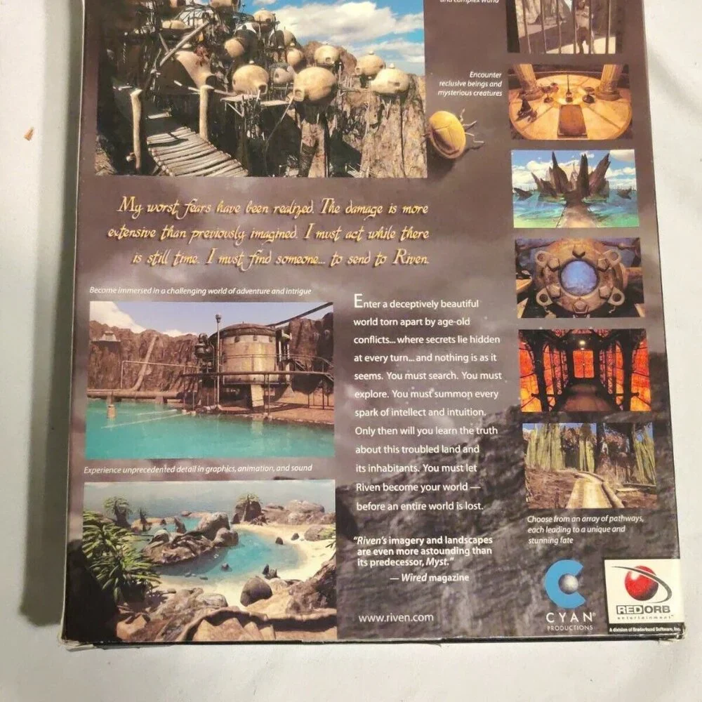 Riven: The Sequel to Myst (Windows/Mac, 1997) read description. Open box.